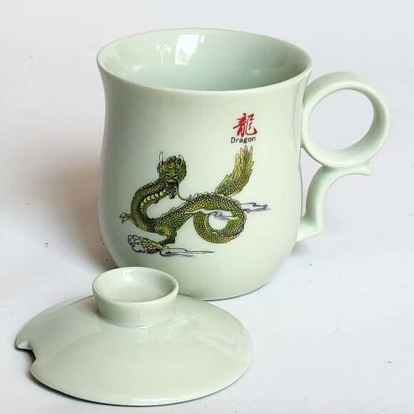 RARE TEAOPIA Fine Porcelain Tea Mug DRAGON Green Tea - Picture 2 of 9